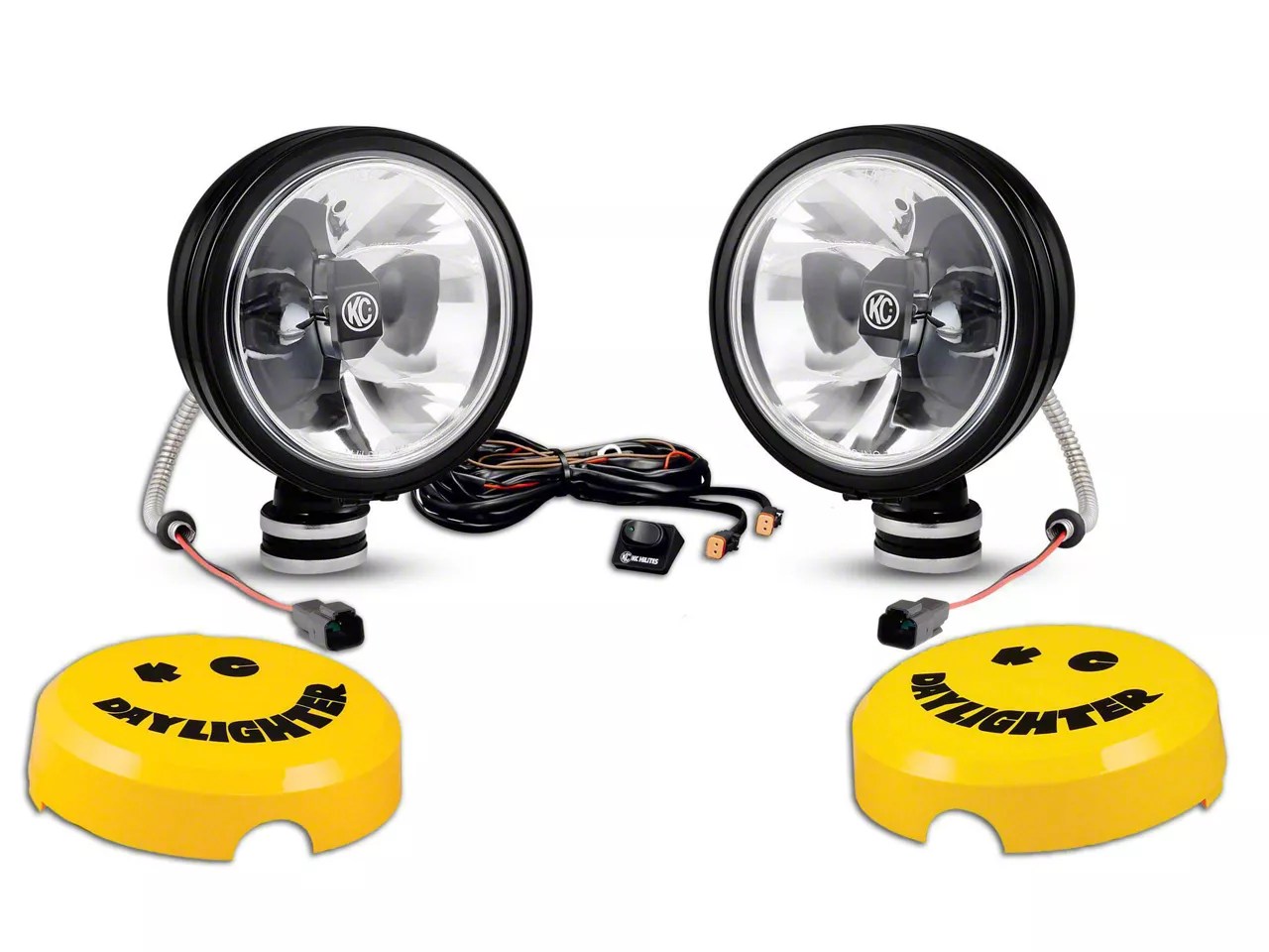 KC HiLiTES Jeep Wrangler 6Inch Black Gravity Daylight LED Round Lights