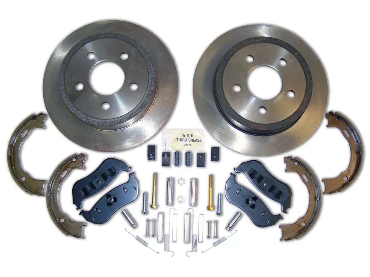 Jeep Wrangler Service Disc Brake Rotor and Pad Kit; Rear (0306 Jeep