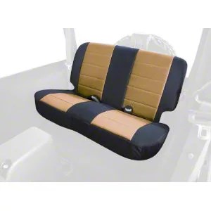 Rugged Ridge Jeep Wrangler Custom Fabric Rear Seat Cover Tan/Black 13281.04 (9702 Jeep