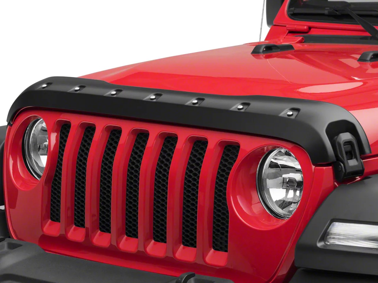 Jeep Wrangler Premium BoltOn Look Hood Deflector; Smooth (1821 Jeep