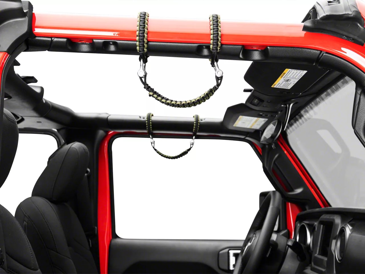 RedRock Jeep Gladiator Front Rollbar Paracord Grab Handles with DRings