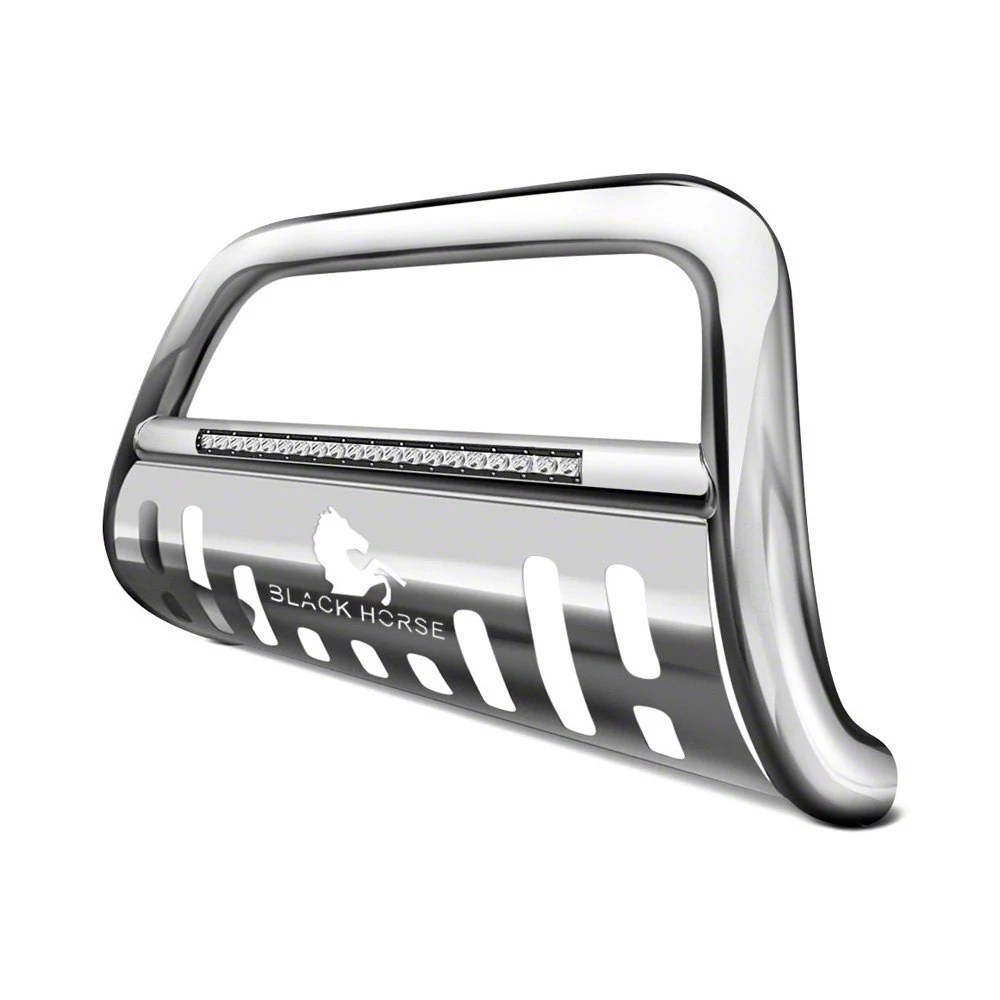 Jeep Wrangler Beacon LED Bull Bar; Stainless Steel (1823 Jeep Wrangler
