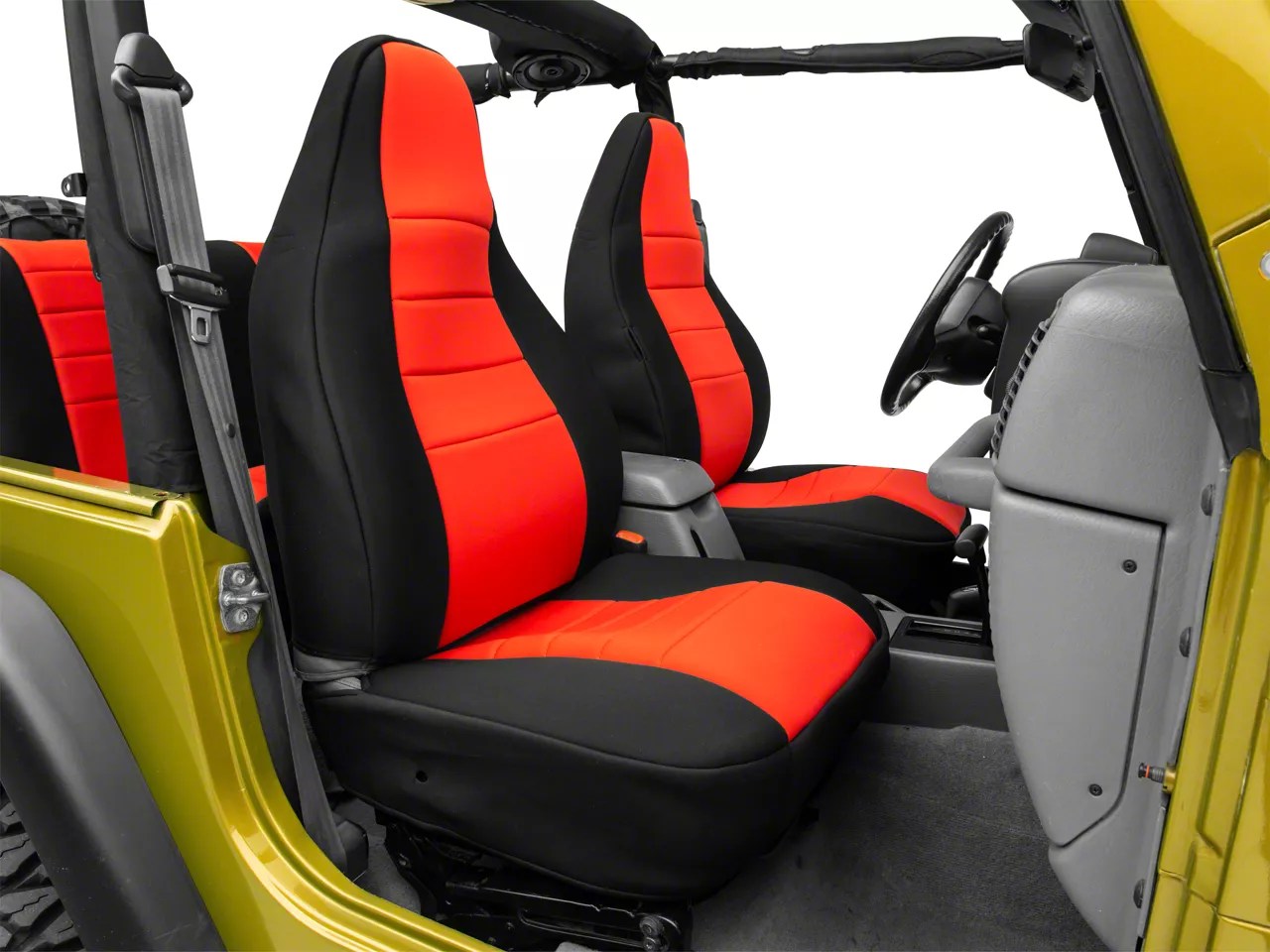 Rugged Ridge Jeep Wrangler Seat Cover Kit Black/Red J126777 (9706
