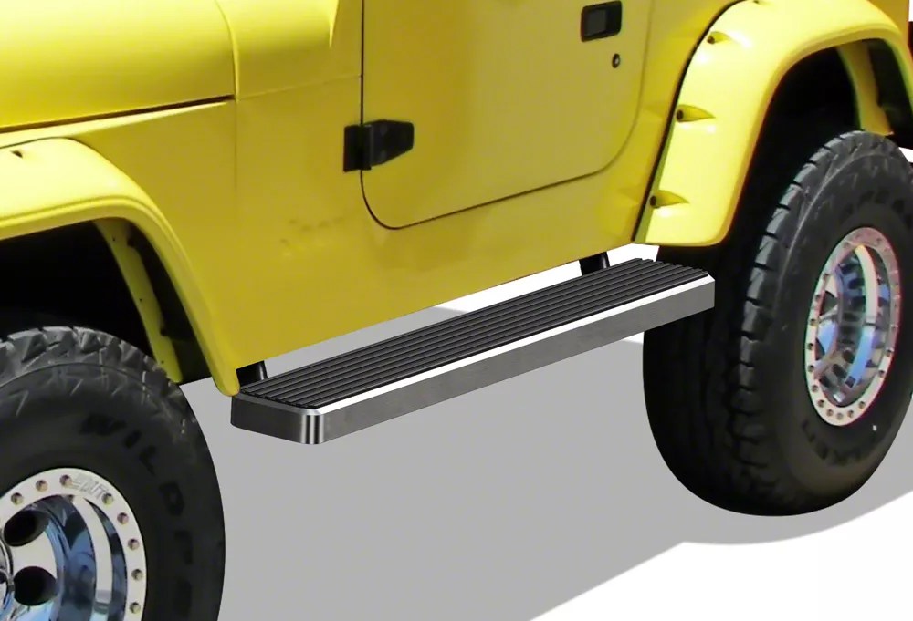 Jeep Wrangler 5Inch iStep Running Boards; Hairline Silver (8706 Jeep