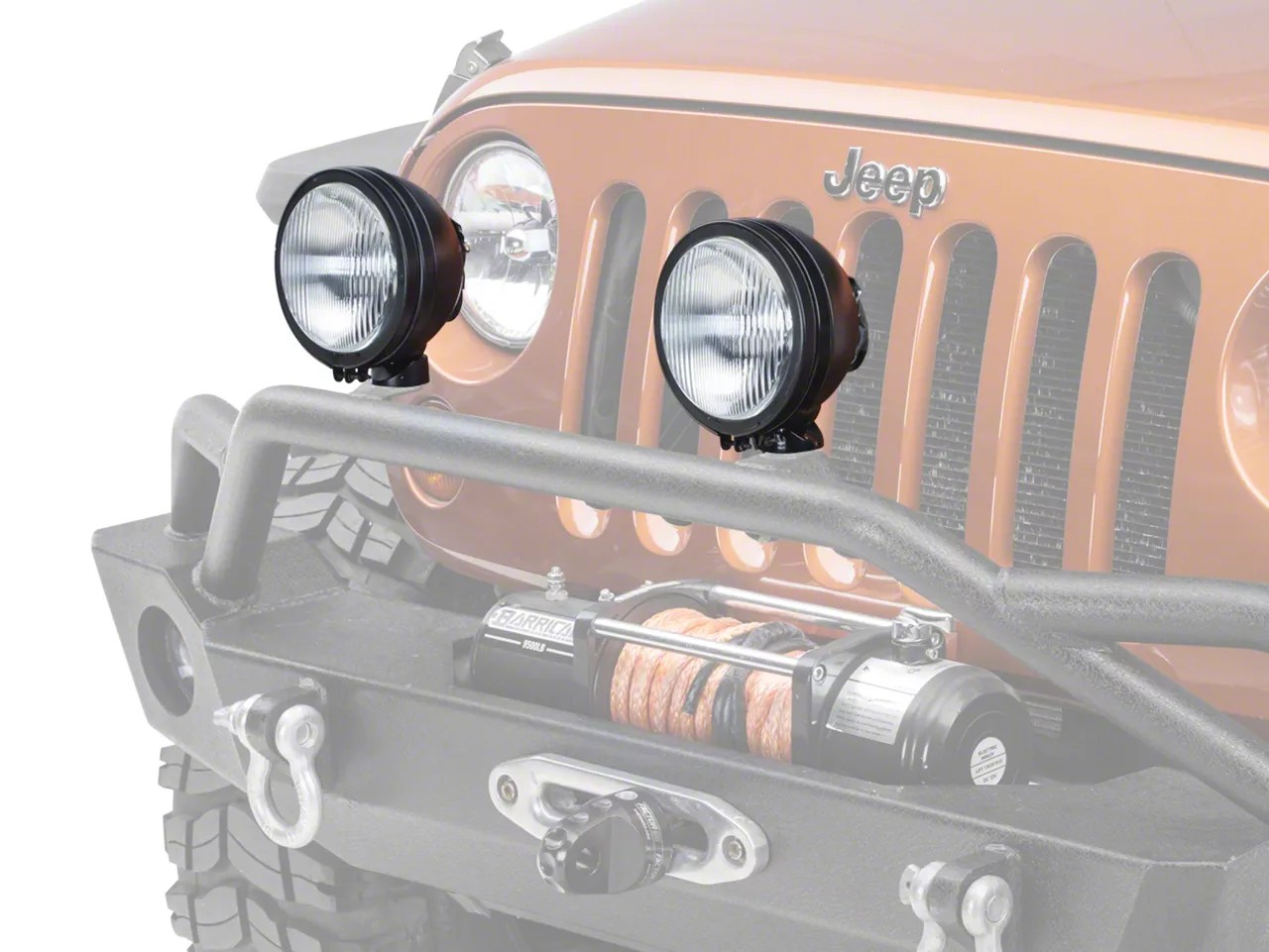 Rugged Ridge Jeep Wrangler 6 in. Round HID OffRoad Fog Lights Black