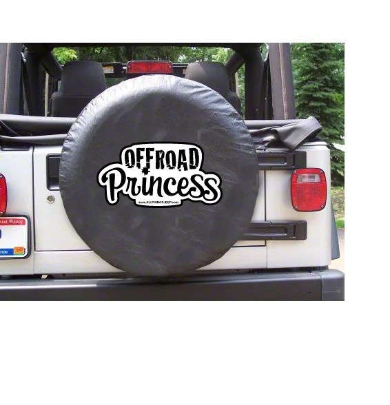 Jeep Wrangler White OffRoad Princess Spare Tire Cover (8718 Jeep