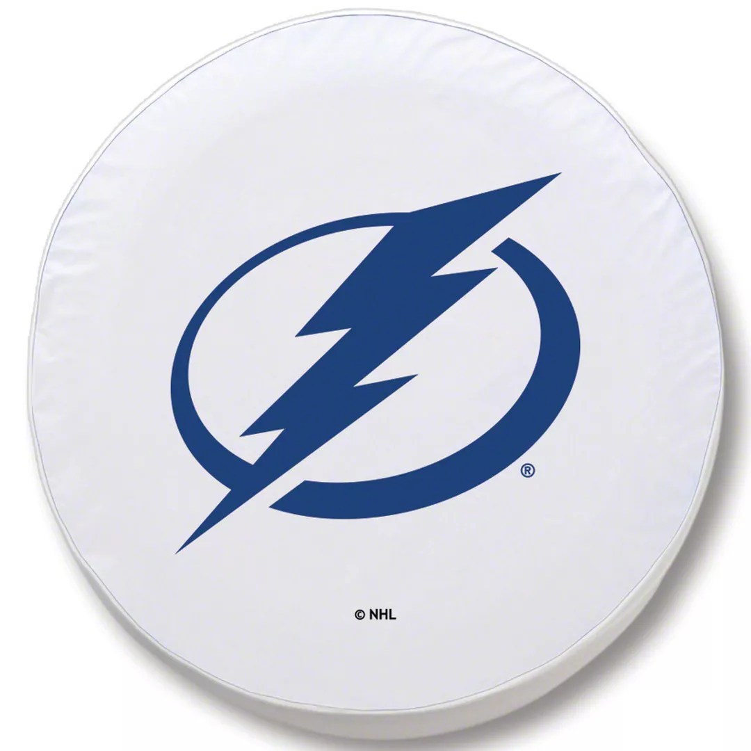 Jeep Wrangler Tampa Bay Lightning Spare Tire Cover; White (8718 Jeep