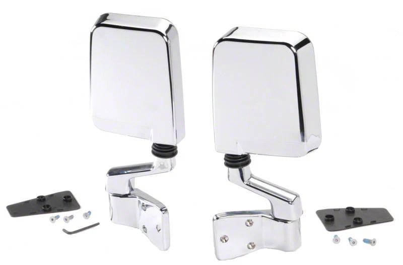 Bestop Wrangler HighRock 4X4 Replacement Mirrors - Chrome 51262-00 (87
