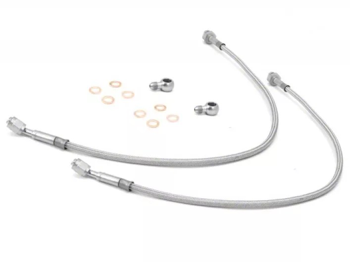 Rugged Ridge Jeep Wrangler Front Braided Stainless Steel Brake Hoses