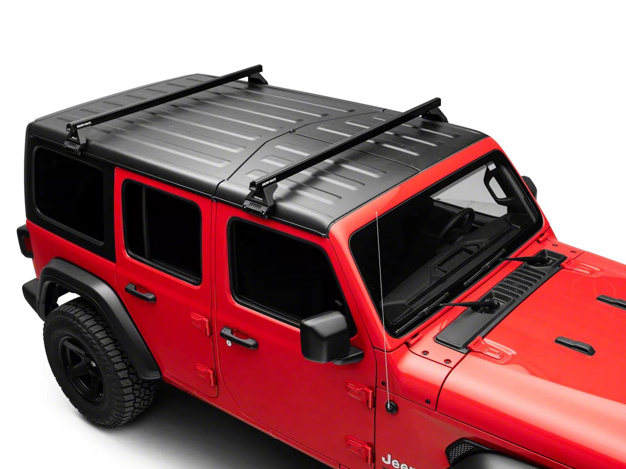 RhinoRack Jeep Wrangler Heavy Duty RL110 2 Bar Roof Rack Black