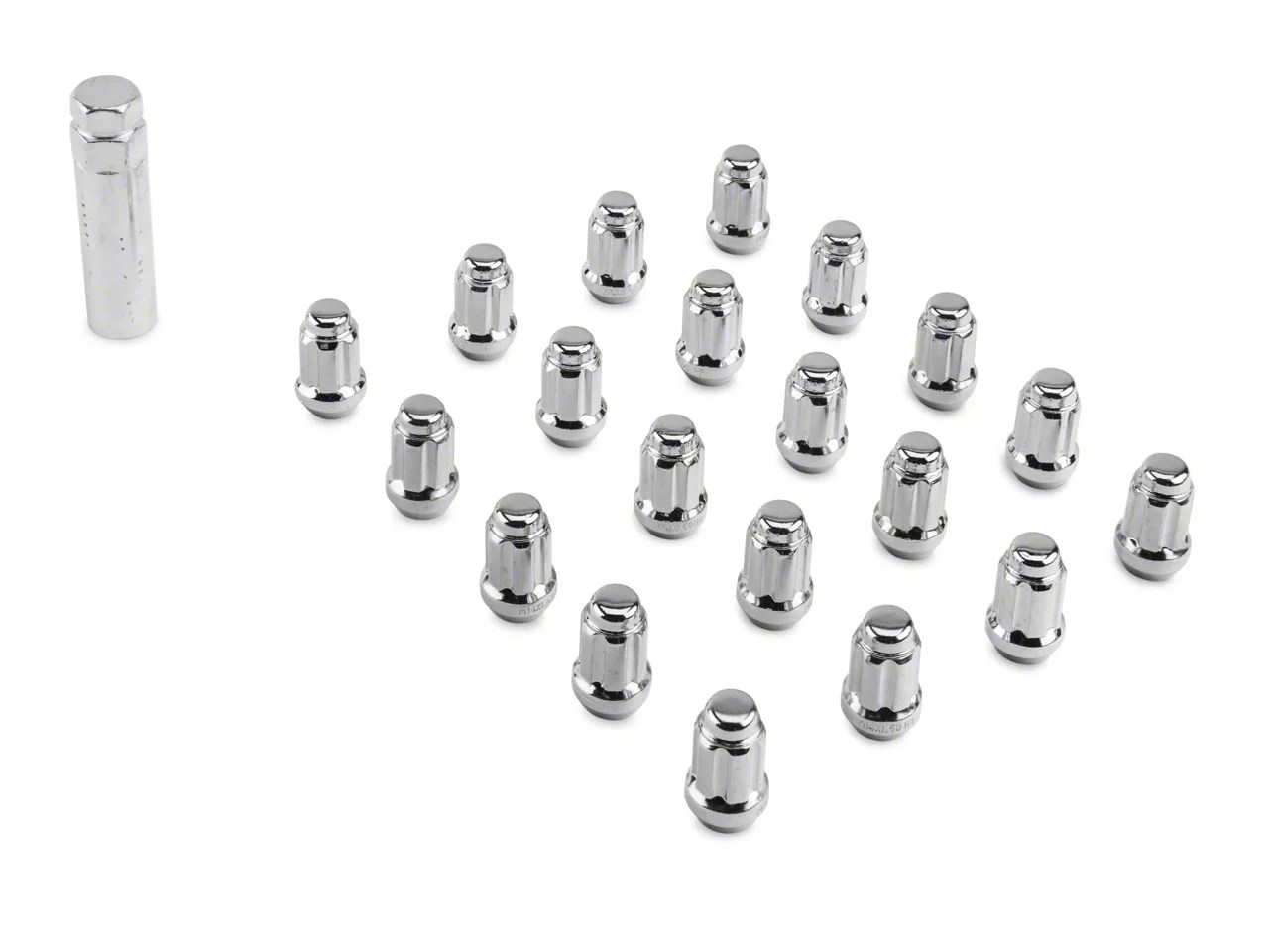 Coyote Jeep Gladiator Chrome 6 Spline Lug Nut Kit 14mm x 1.5 631548S