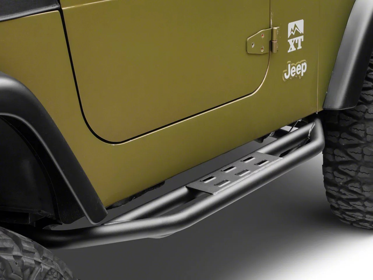 RedRock 4x4 Side Armor with Step Pads; Textured Black (8706 Jeep Wrangler YJ & eBay