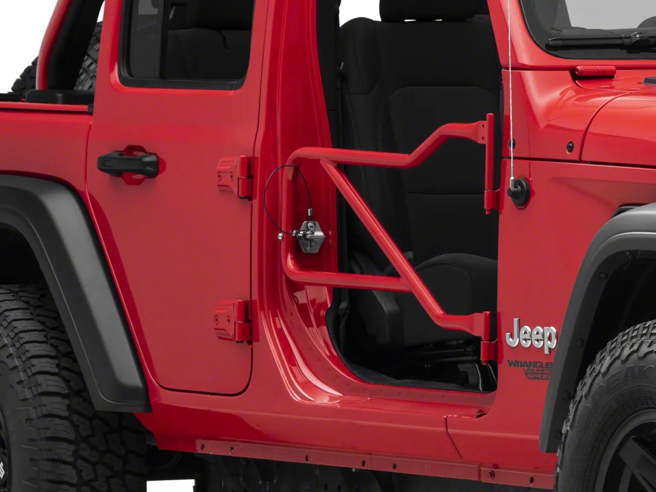 Steinjager Jeep Wrangler Front Trail Tube Doors; Red Baron J0048308 (18