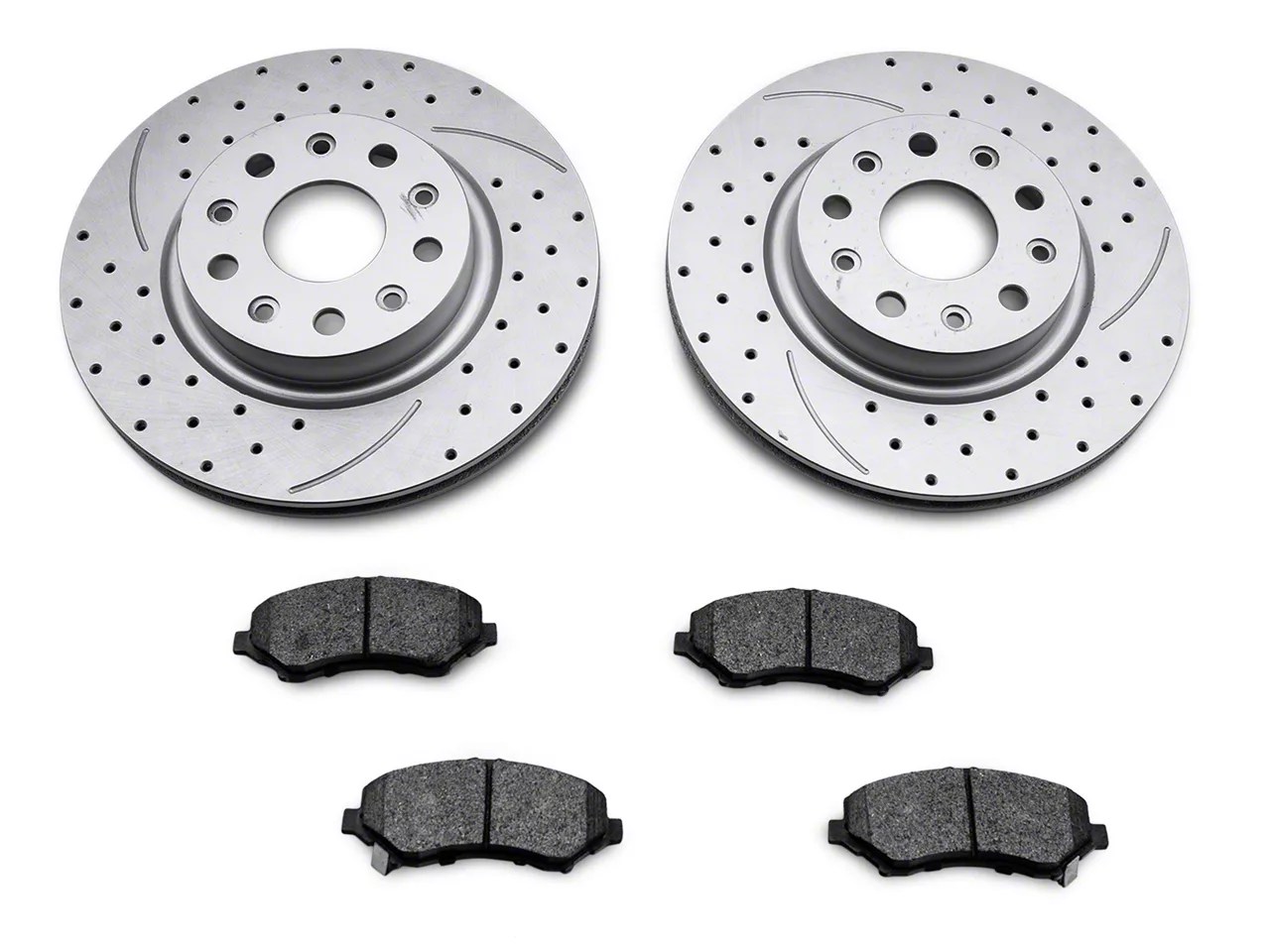 RedRock Jeep Wrangler CrossDrilled and Slotted Brake Rotor and Pad Kit