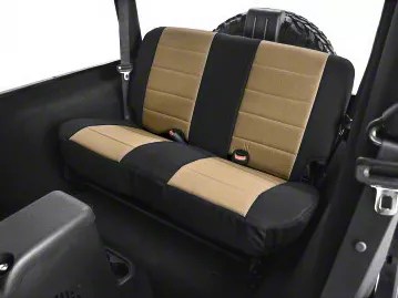 Rugged Ridge Jeep Wrangler Neoprene Rear Seat Cover Tan/Black 13263.04 (0306 Jeep Wrangler TJ)