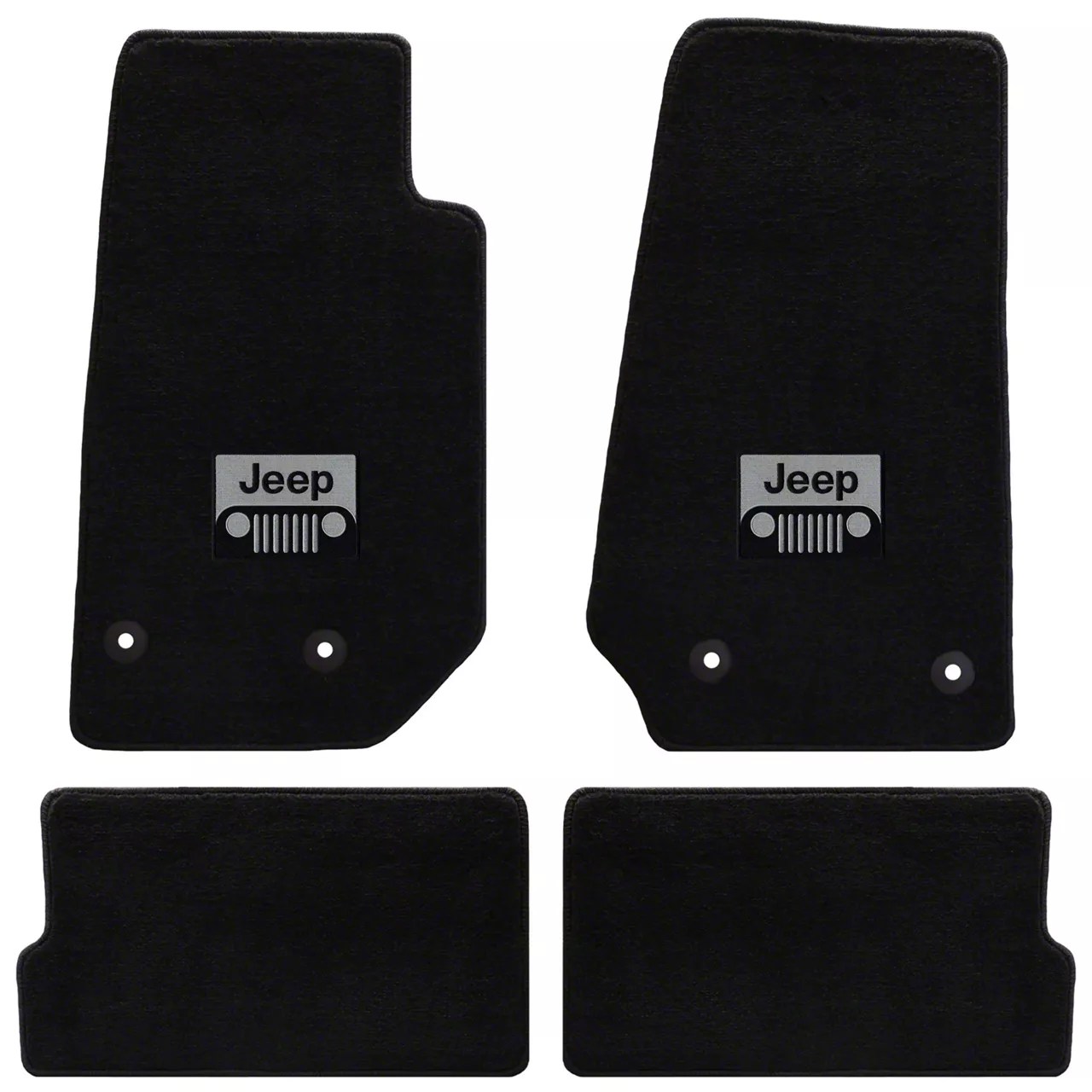 Lloyd Jeep Wrangler All Weather Carpet Front & Rear Floor Mats w/ Jeep