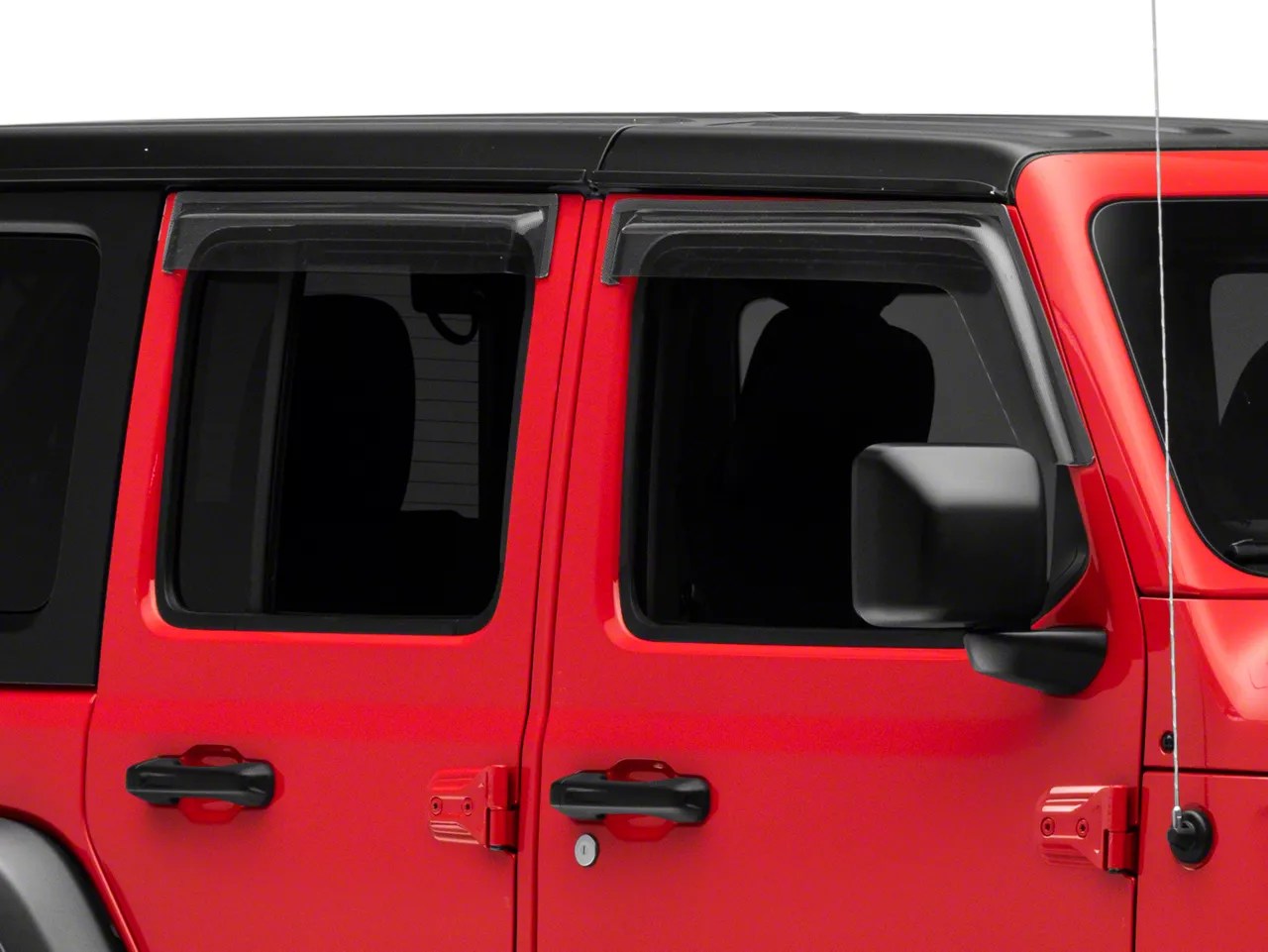 Jeep Wrangler Ventguard Window Deflectors; Front and Rear; Carbon Fiber