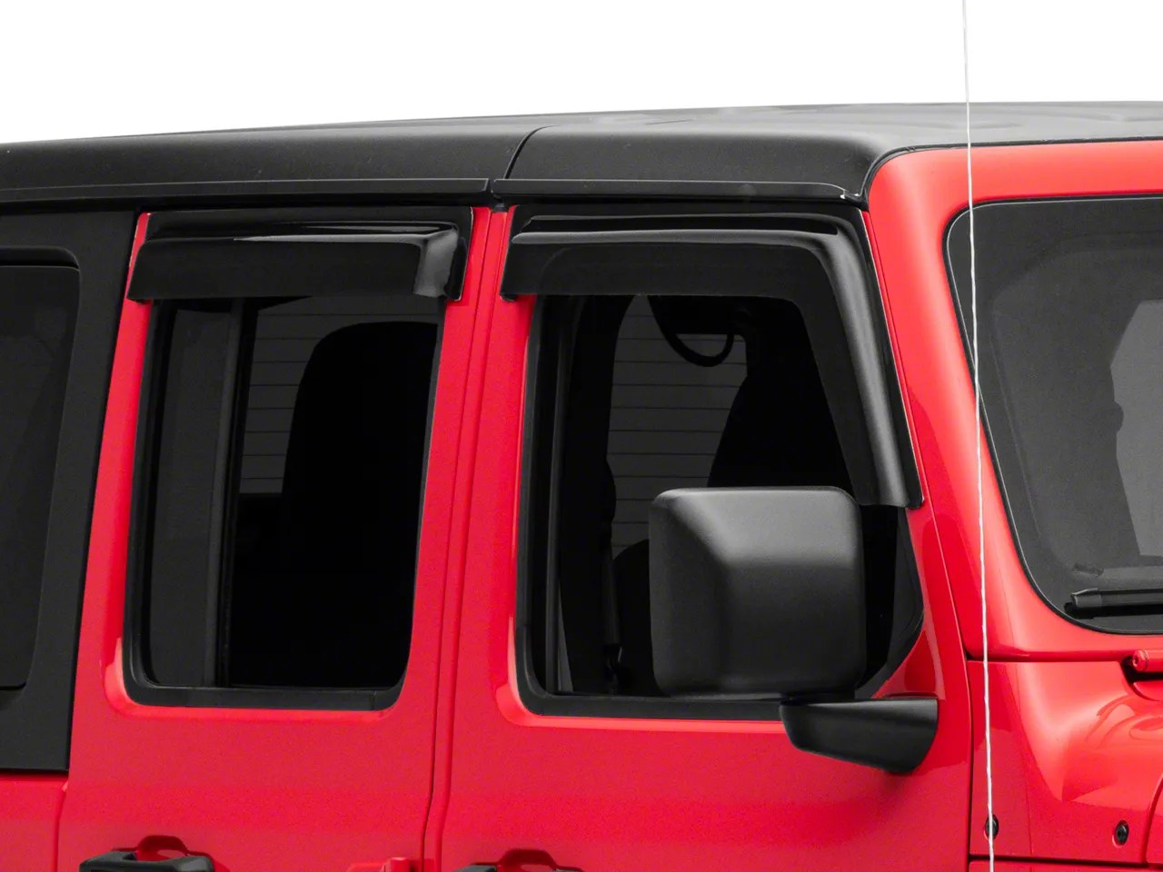 Jeep Wrangler Ventguard Window Deflectors; Front and Rear; Smoked (18