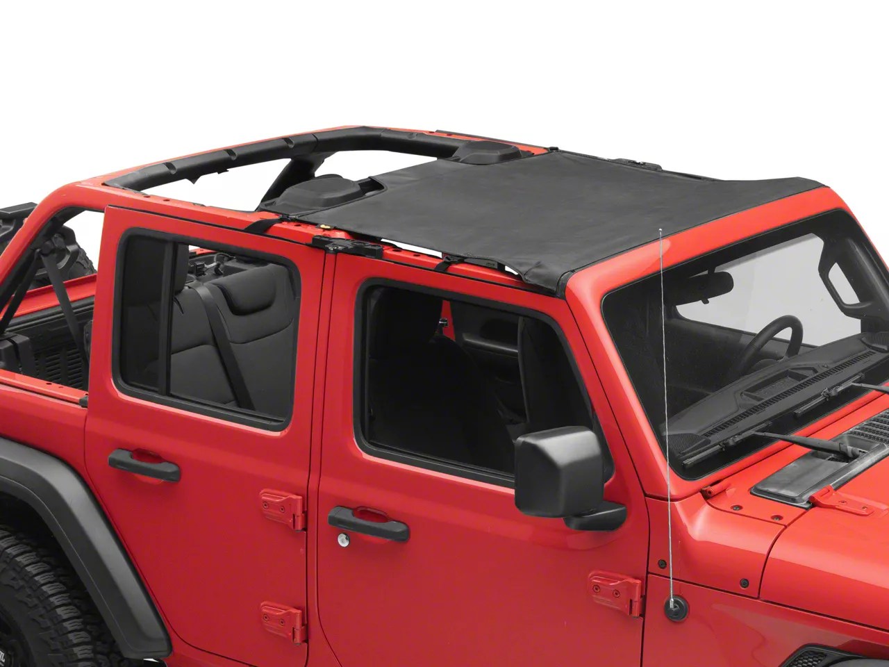 Bestop Jeep Gladiator Header Standard Targa Style Bikini Top; Black