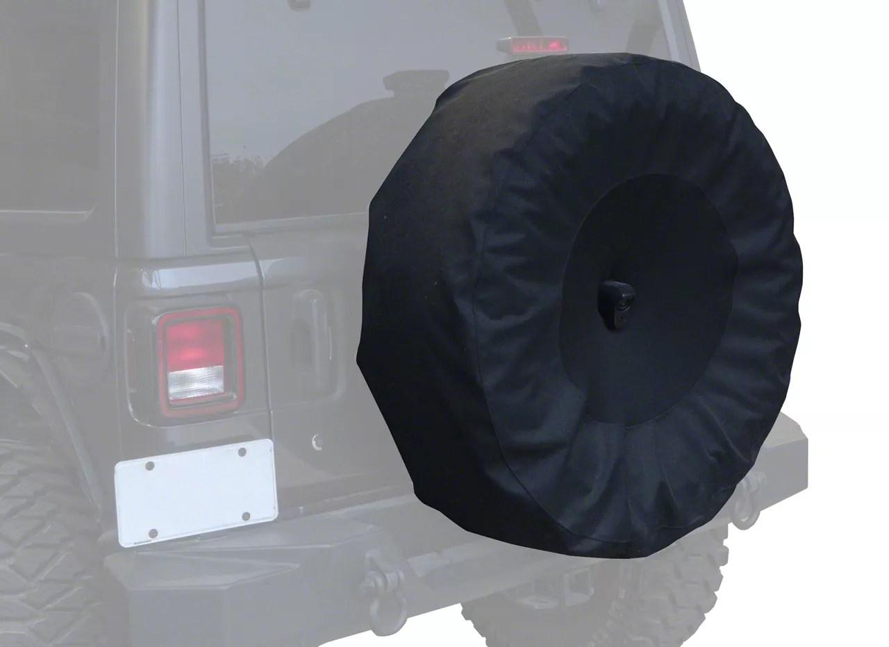 Jeep Wrangler 33 to 35Inch Spare Tire Cover; Black (1824 Jeep