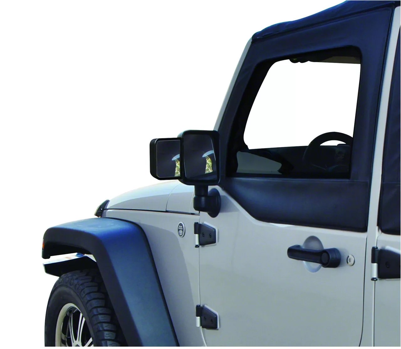Jeep Wrangler Towing Mirror Extensions; Black (0718 Jeep Wrangler JK)