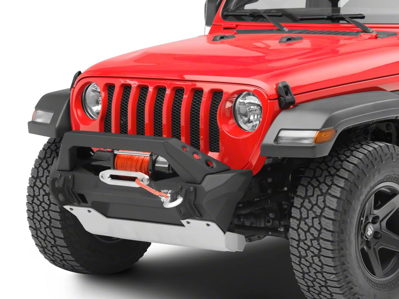 RIVAL 4x4 Jeep Wrangler Stubby Aluminum Front Bumper with Skid Plate