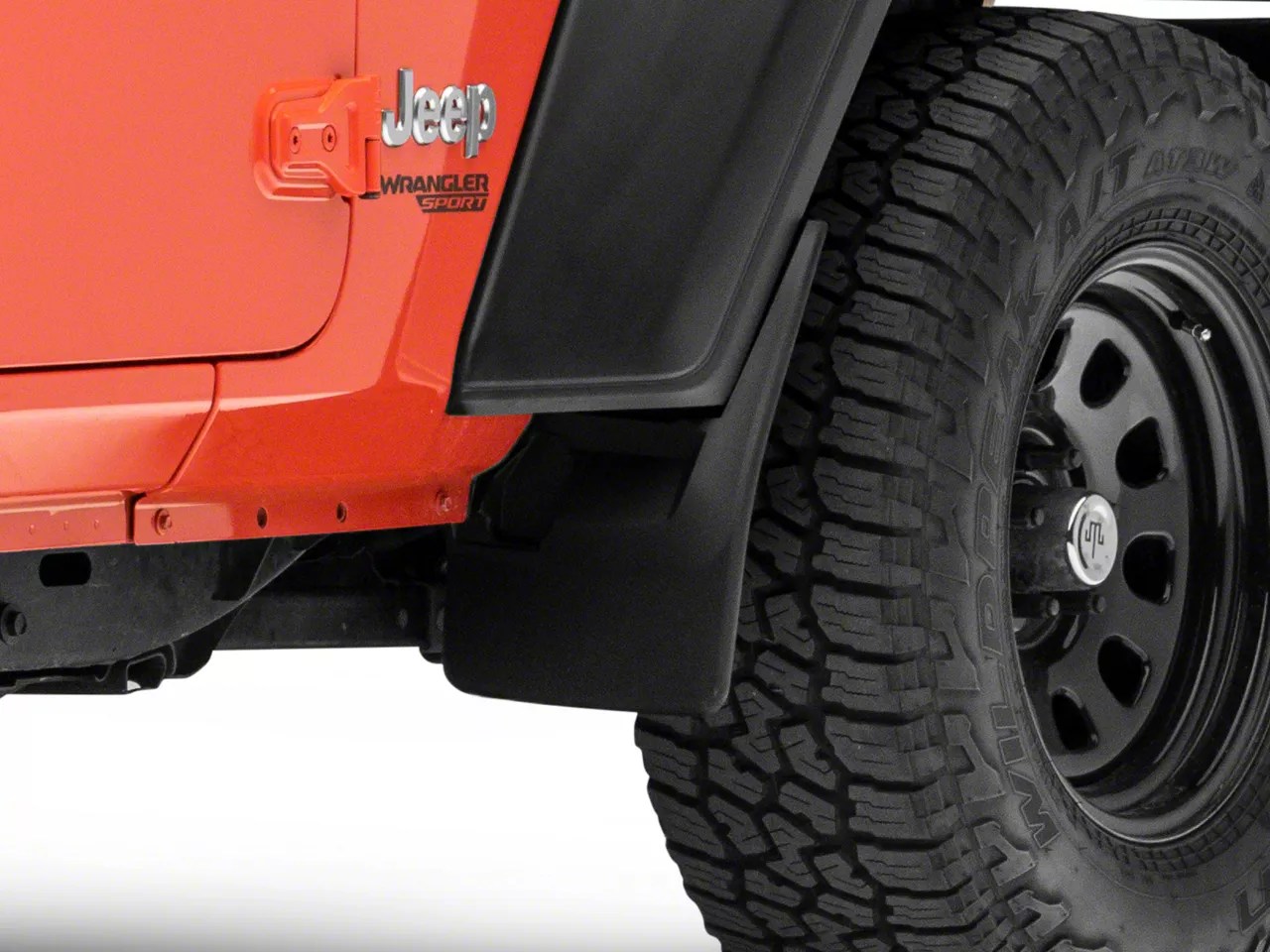 Weathertech Jeep Wrangler NoDrill Mud Flaps; Front and Rear; Black