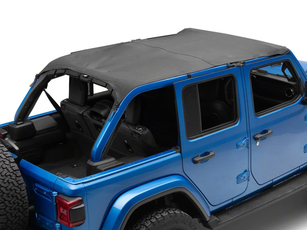 Rugged Ridge Jeep Wrangler Savannah Sailcloth Brief Top; Black Diamond
