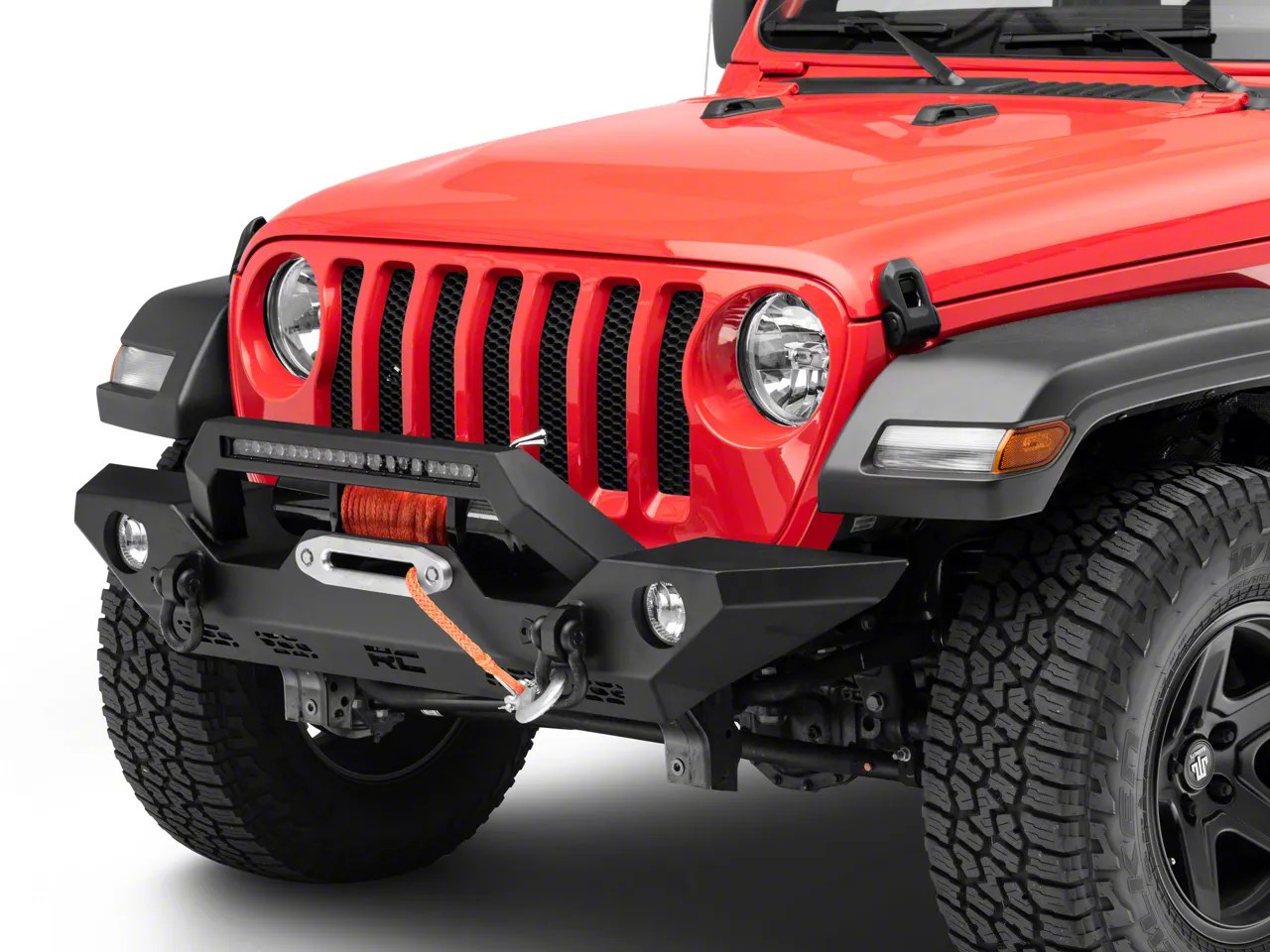 Rough Country Jeep Wrangler Full Width LED Winch Front Bumper 10596 (18