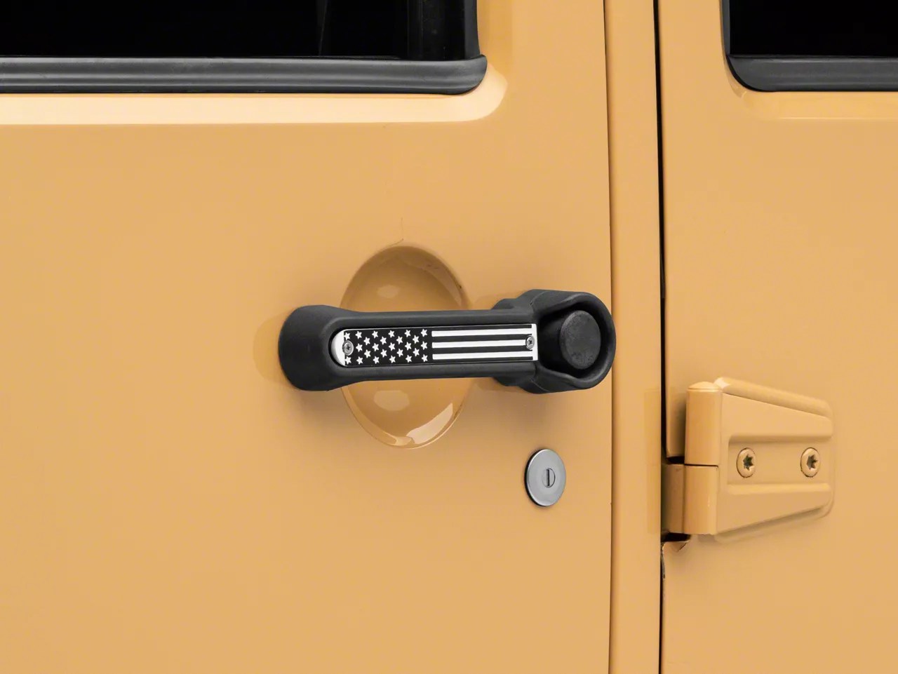 RedRock Jeep Wrangler Old Glory Door Handle Inserts; Black and White