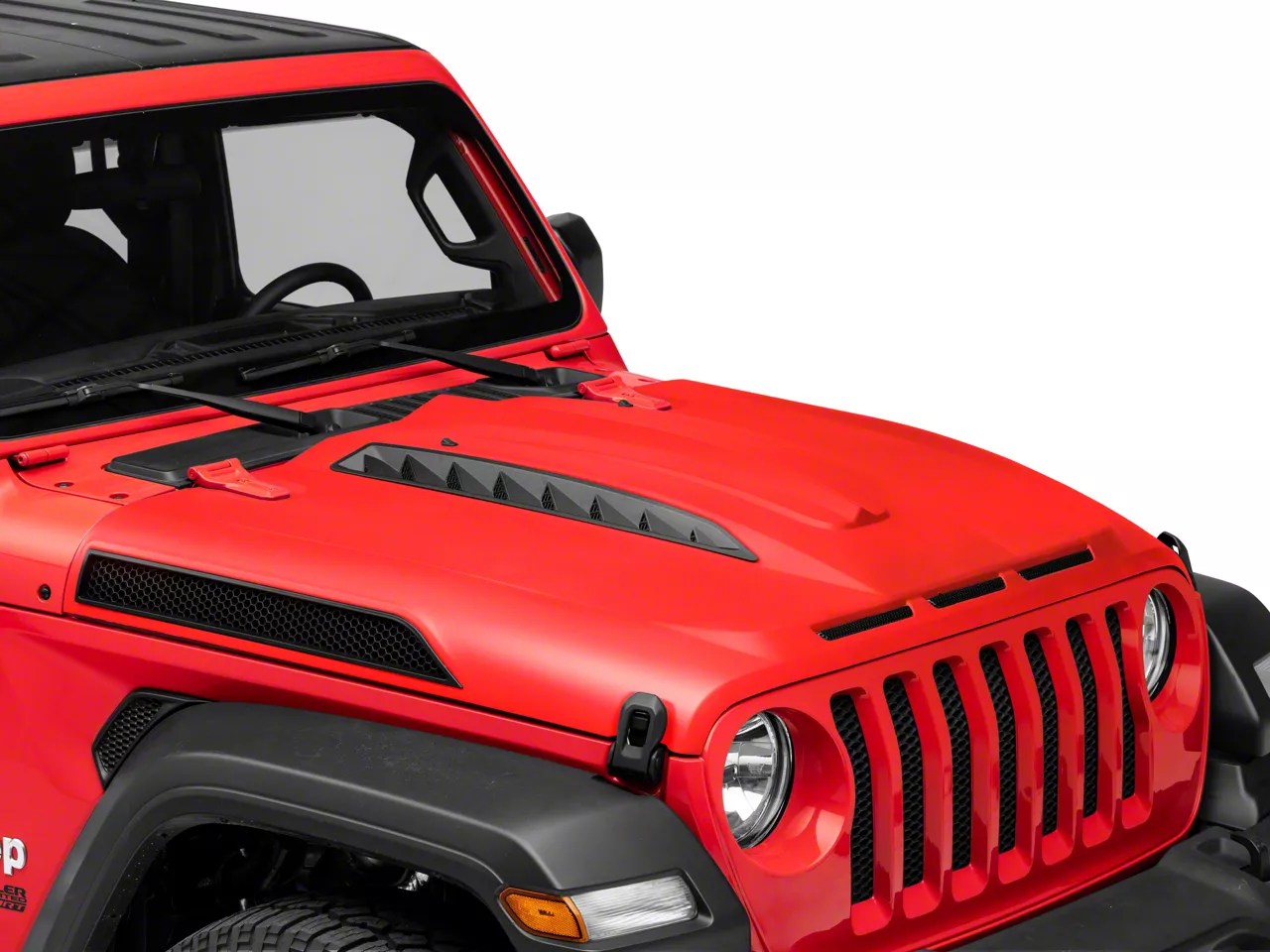 Jeep Wrangler Unleash Series Hood with Functional Air Vents; Unpainted