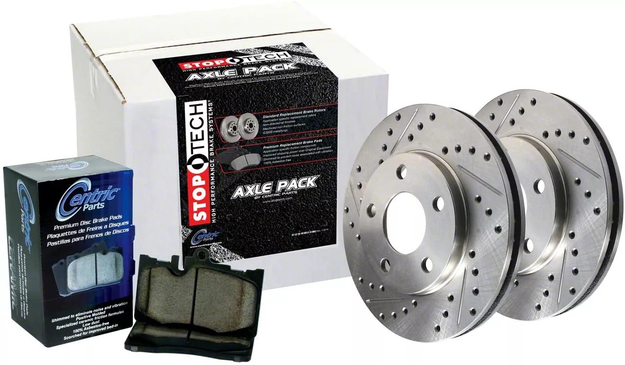 StopTech Jeep Wrangler Sport Axle Brake Rotor and Pad Kit; Front and