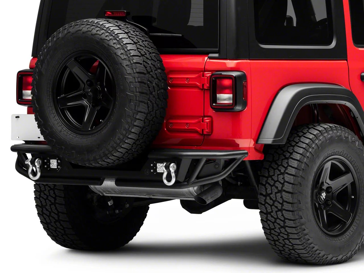 Barricade Jeep Wrangler Trail Runner Rear Bumper with LED Trail Lights