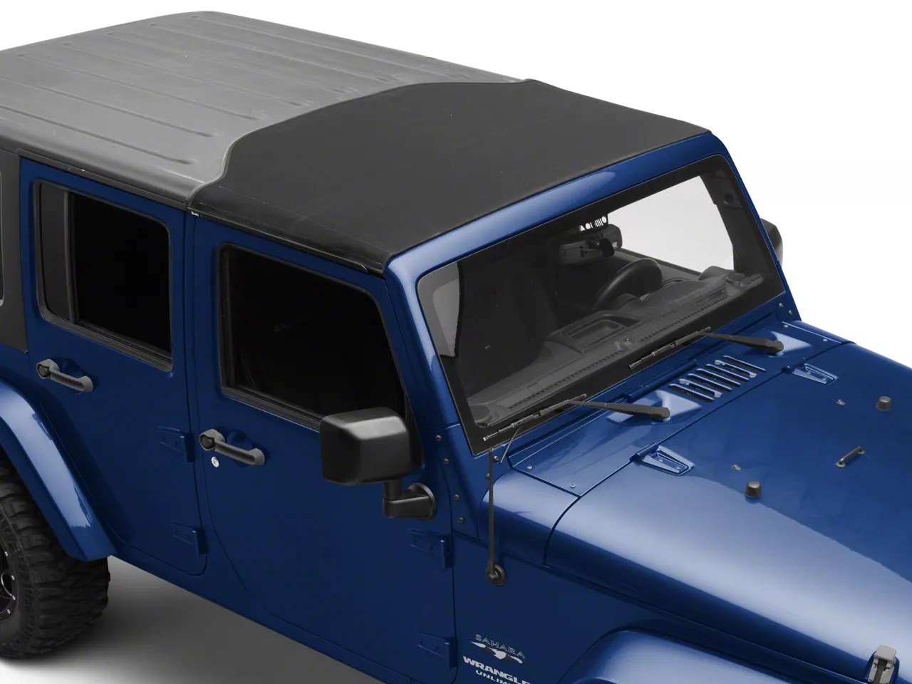 Bestop Jeep Wrangler Sunrider for Factory Hard Tops; Black Twill 5245317 (0718 Jeep Wrangler JK)