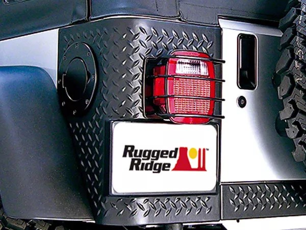 Rugged Ridge Wrangler Rear Euro Tail Light Guards Black 11226.01 (87