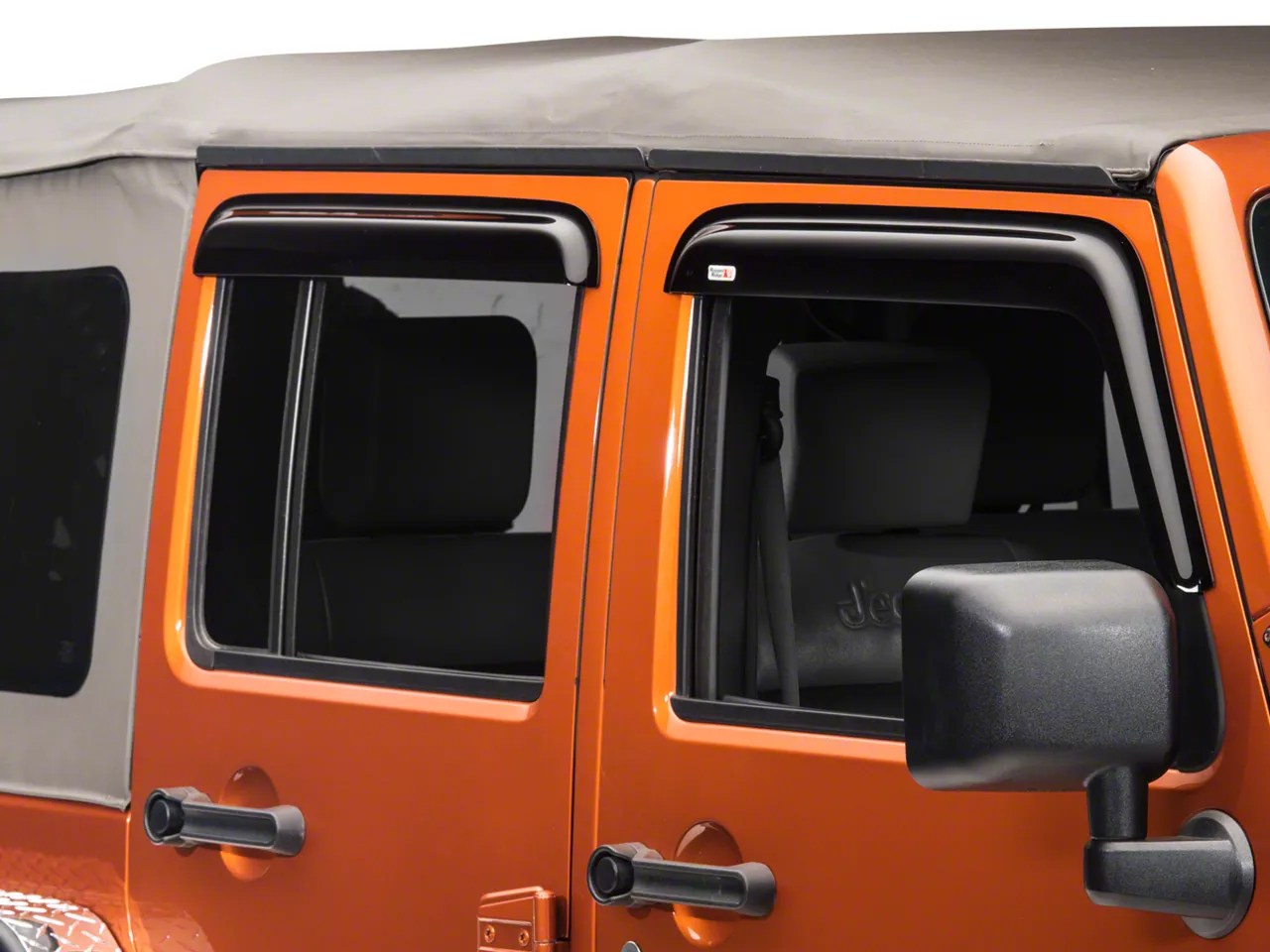Rugged Ridge Jeep Wrangler Smoked Acrylic Window Rain Deflectors 11351.