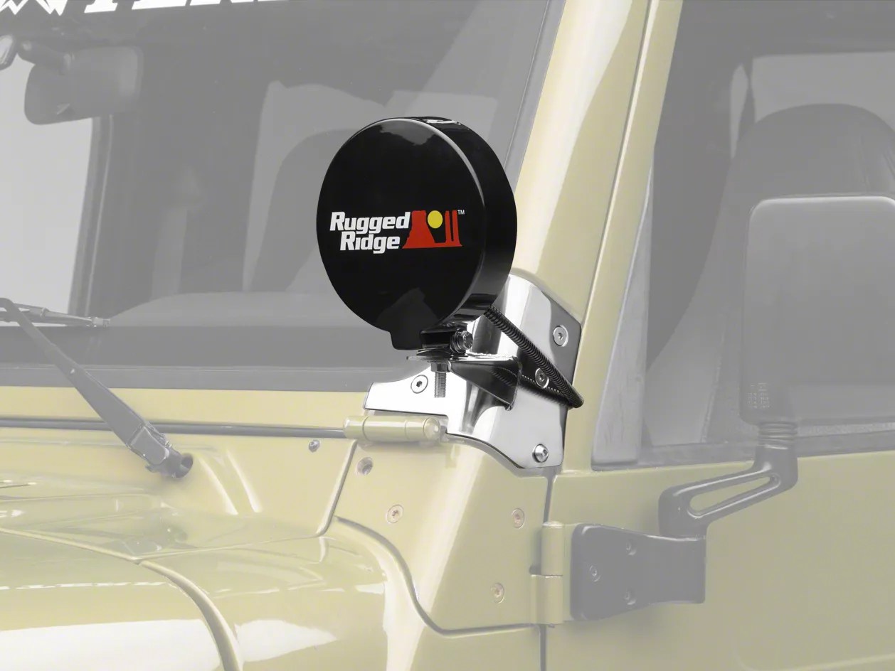 Rugged Ridge Wrangler 6 in. Slim Round Halogen Fog Lights w/ Stainless