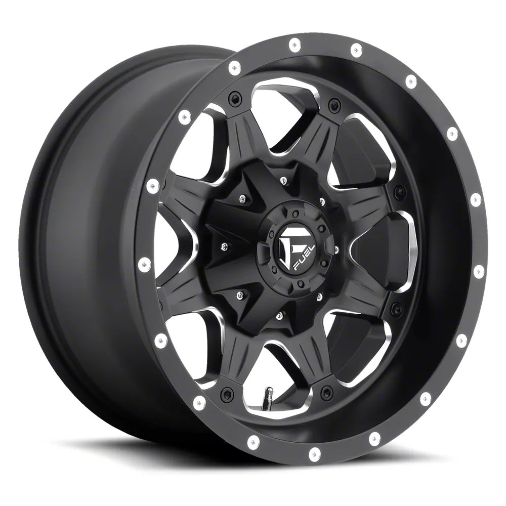 Fuel Wheels Jeep Wrangler Boost Matte Black Milled Wheel; 16x8