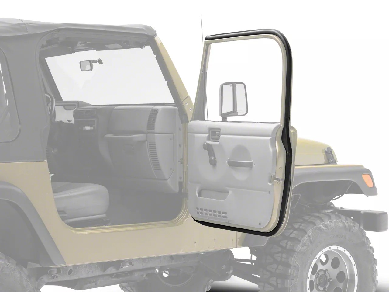OPR Jeep Wrangler Door Weatherstrip; Passenger Side J163718 (9706 Jeep Wrangler TJ) Free Shipping