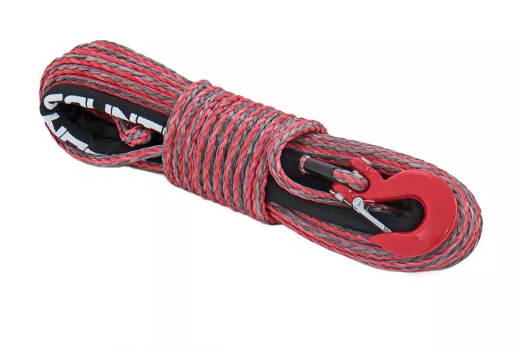 Rough Country Jeep Wrangler Synthetic Winch Rope; Red/Gray RS116 Free