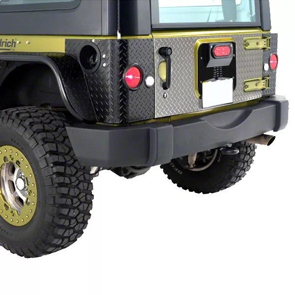 Jeep Wrangler Diamond Tread Tailgate Cover Combo Kit; Black (0718 Jeep