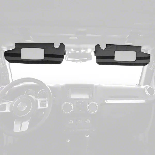 Bartact Jeep Wrangler MOLLE Sun Visor Covers; Graphite JKVM0718FG (0718 Jeep Wrangler JK
