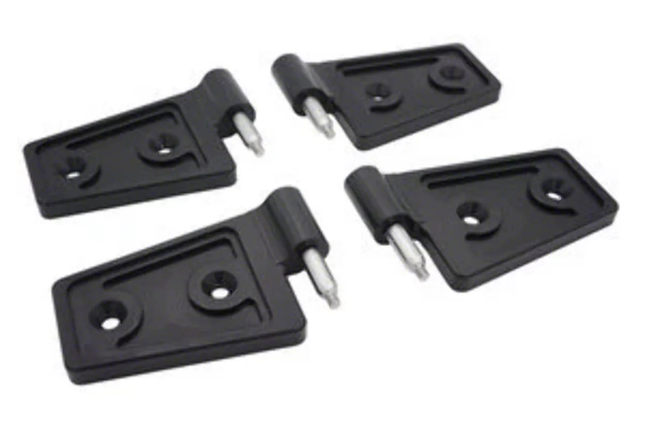 Royal Hooks Jeep Wrangler Aluminum Door Hinges; Black RHO12012BK (0718 Jeep Wrangler JK