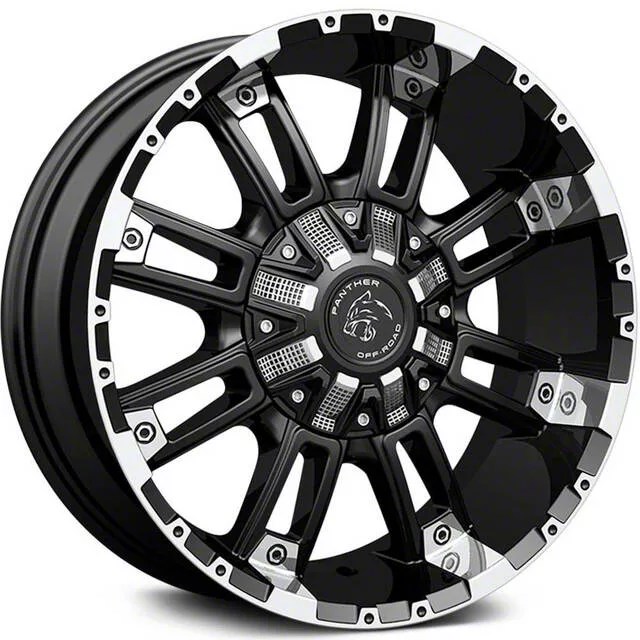 Panther Off Road RAM 1500 816 Flat Black Machined 5Lug Wheel; 17x9
