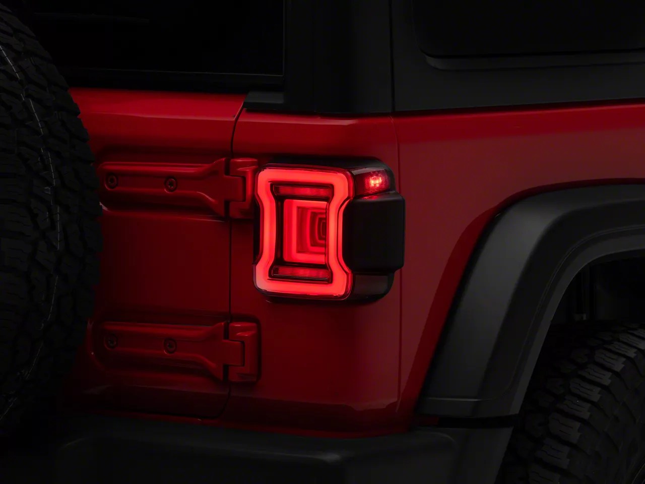 Form Lighting Jeep Wrangler LED Tail Lights; Black Housing; Red Lens