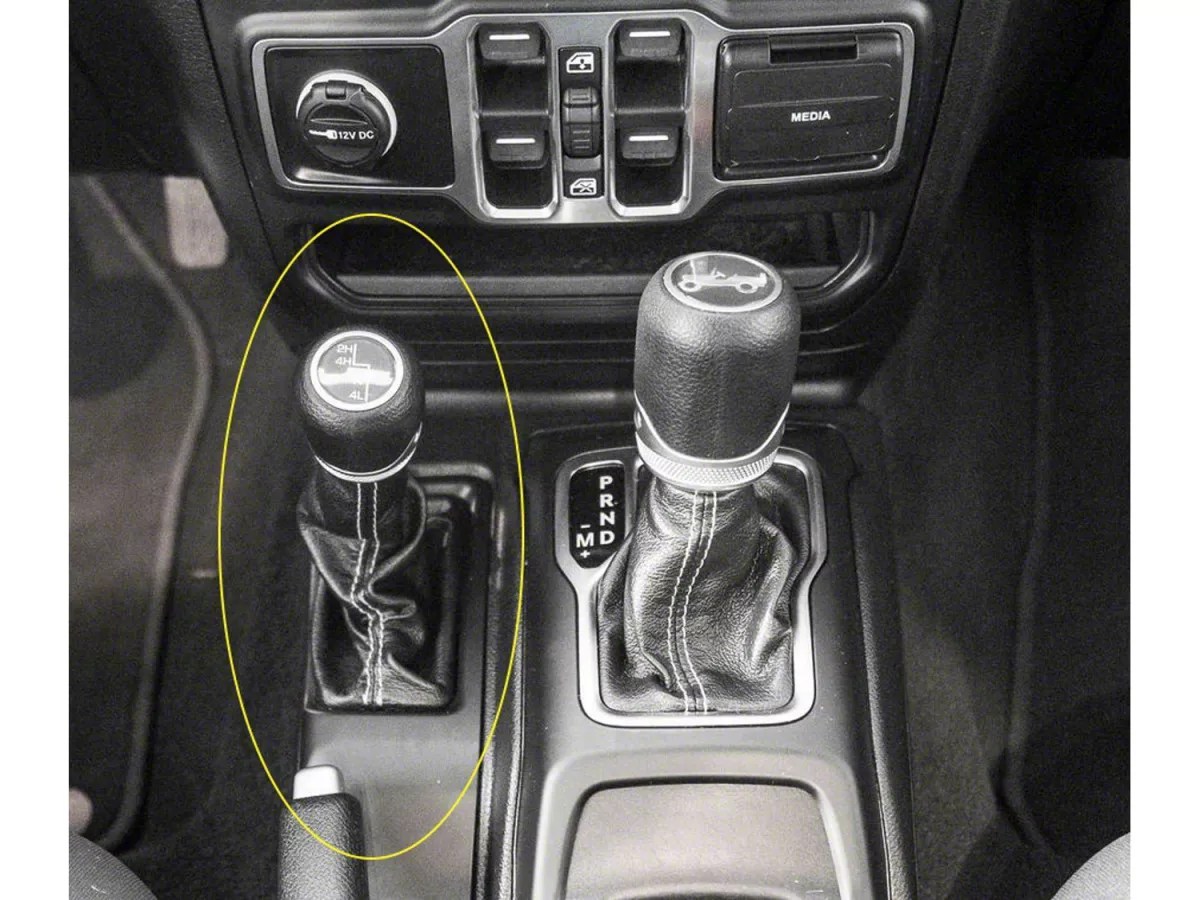 Mopar Jeep Gladiator Transfer Case Shift Knob and Boot; Black Leather