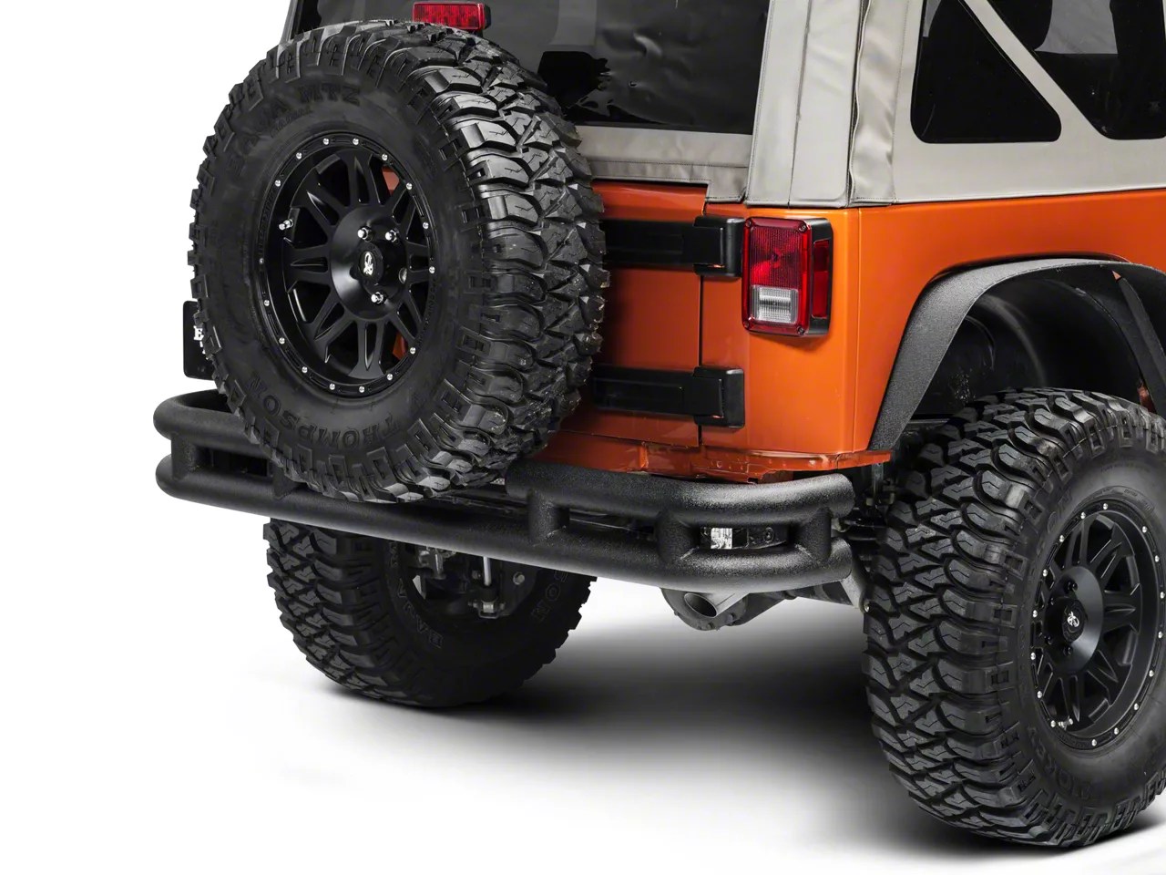 Smittybilt Jeep Wrangler Tubular Rear Bumper w/o Hitch Textured Black