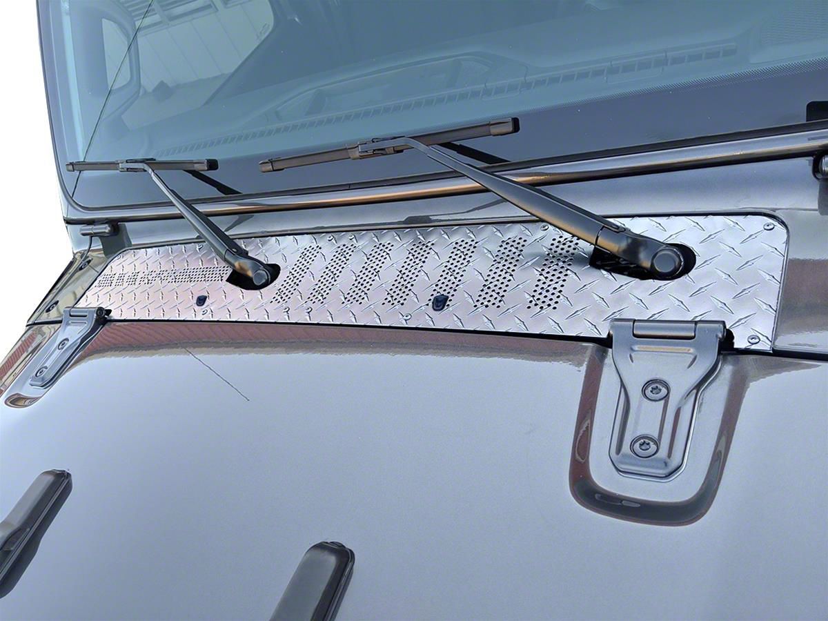 Jeep Gladiator Center Cowl Cover with Nozzle Relocation; Aluminum