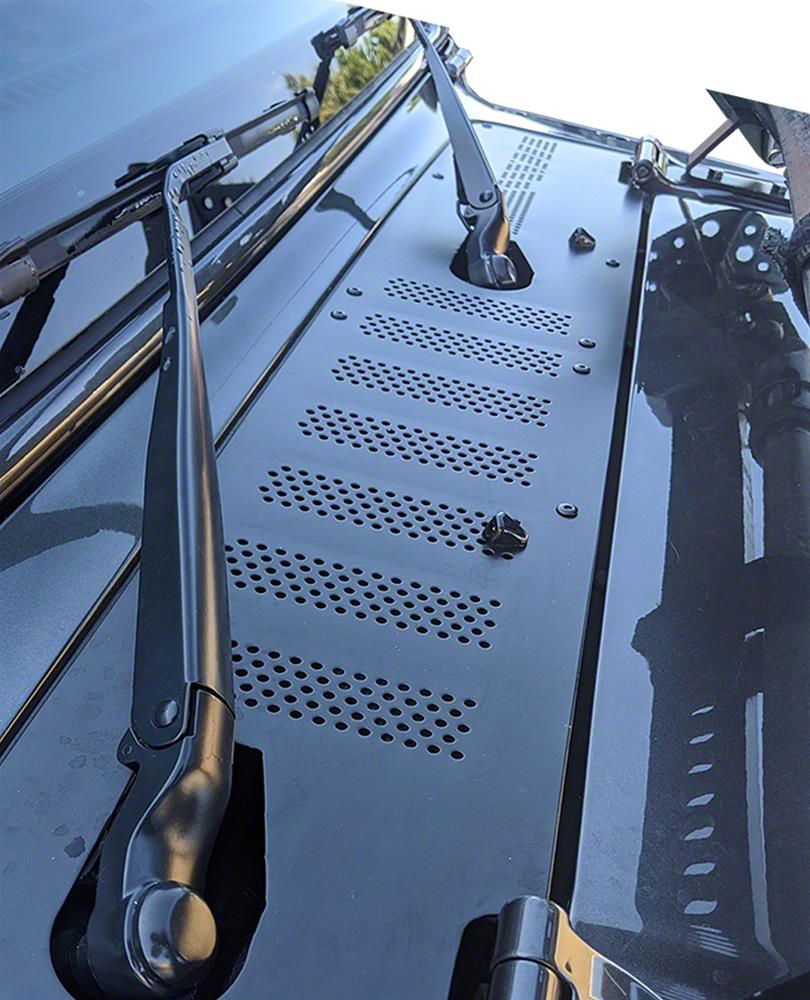 Jeep Gladiator Center Cowl Cover with Nozzle Relocation; Smooth Black