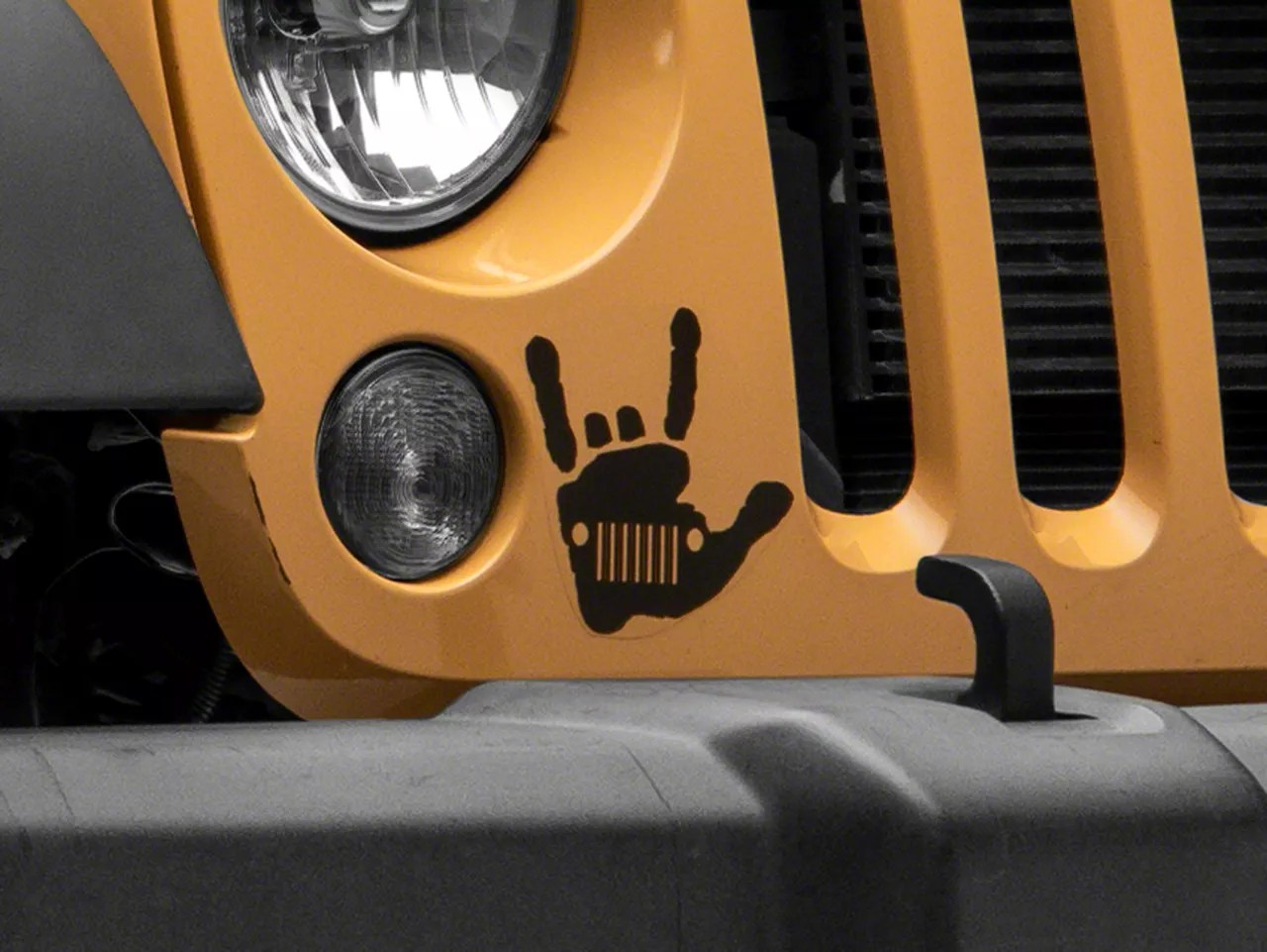 Jeep Licensed by RedRock Jeep Wrangler Jeep Metal Grille Decal; Gloss